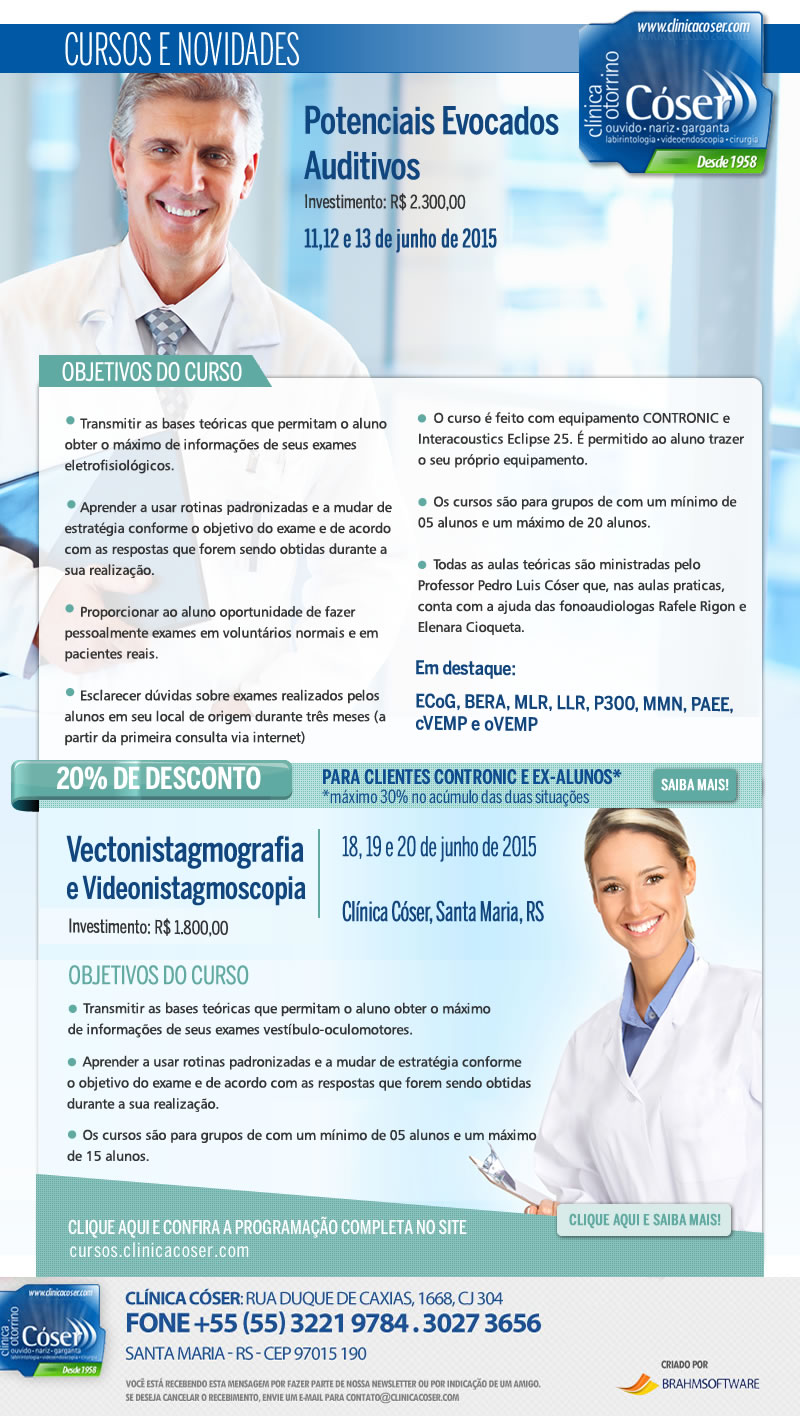 Veja a programação dos Cursos em nosso site.